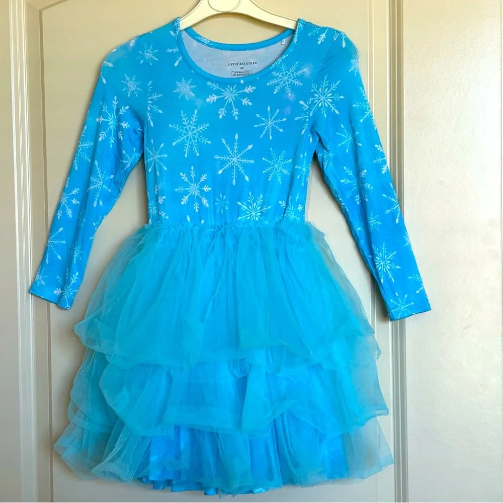 5/6 Little Snuggles Bamboo Snowflake Tulle Dress - Picture 1 of 5
